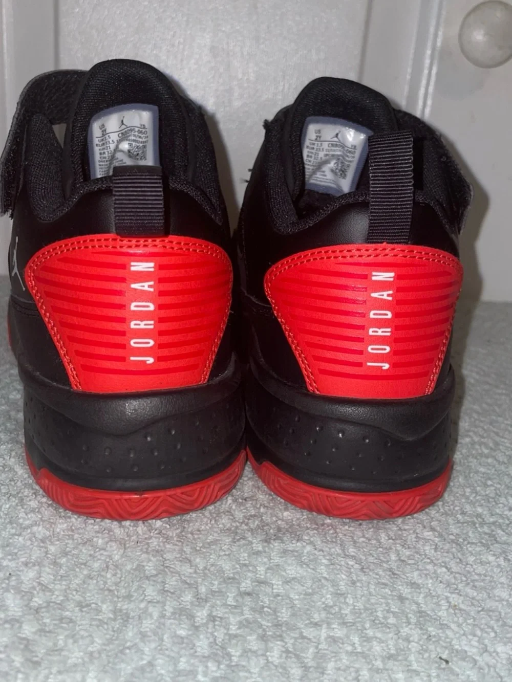 Jordan Kids Black and Red Sneakers